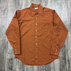 Vintage 60s Enro Shirtbuilders Button Up Shirt Permanent Press Burnt Orange